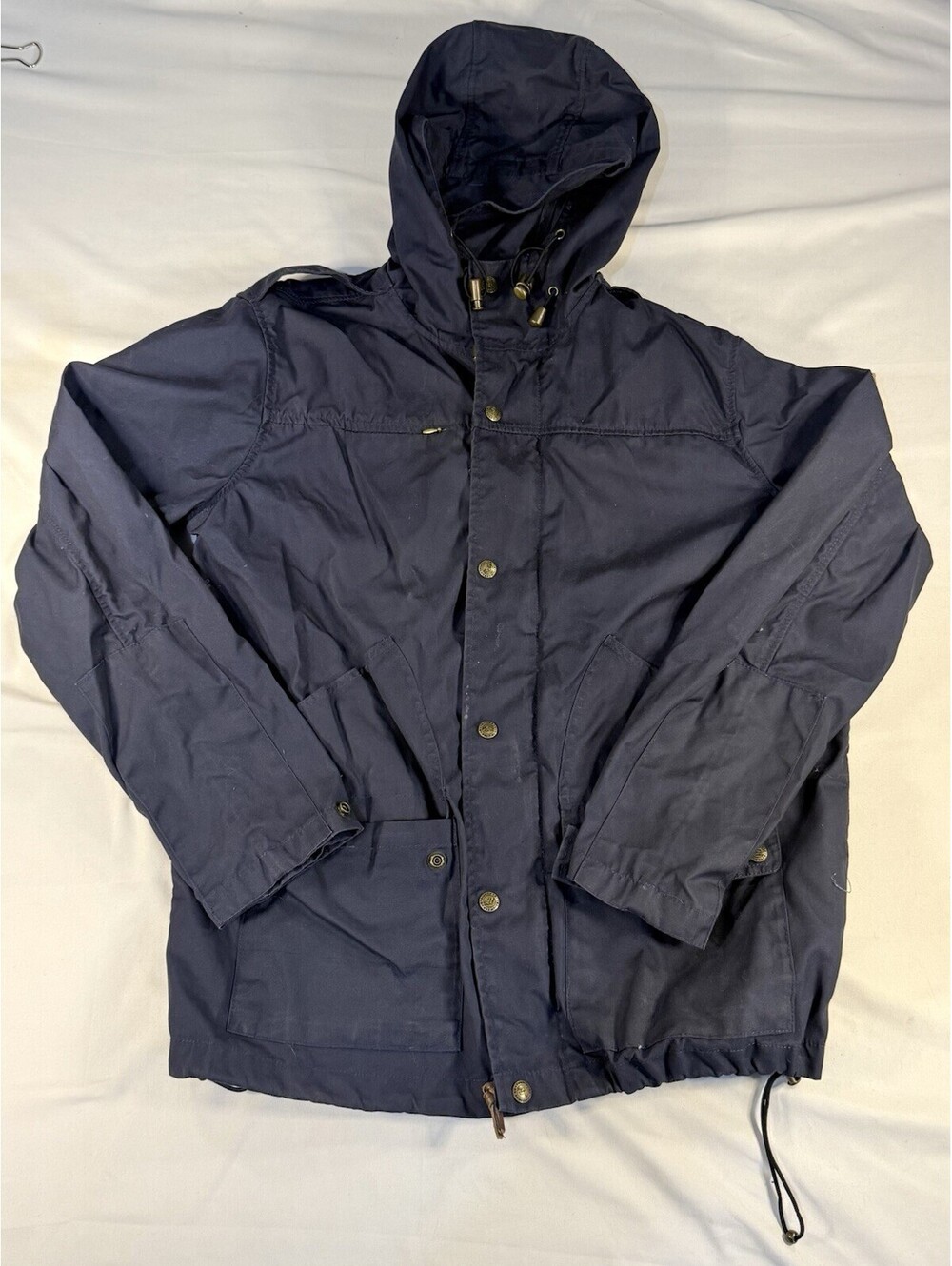 Penfield Hudson Jacket Mens Sm Blue Wax Cloth Hooded 65/35 Poly-Cotton HPC1000